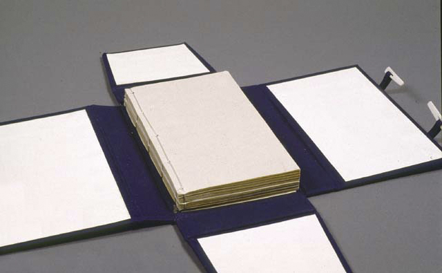 Typical thread bound books with covering case