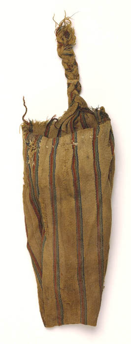 Stripy wool bag, 8th to 9th centur