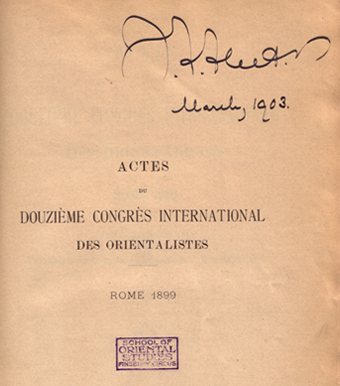 Fig 3: Vol. 2 (in two parts) of the Proceedings of the XII International Congress of Orientalists.